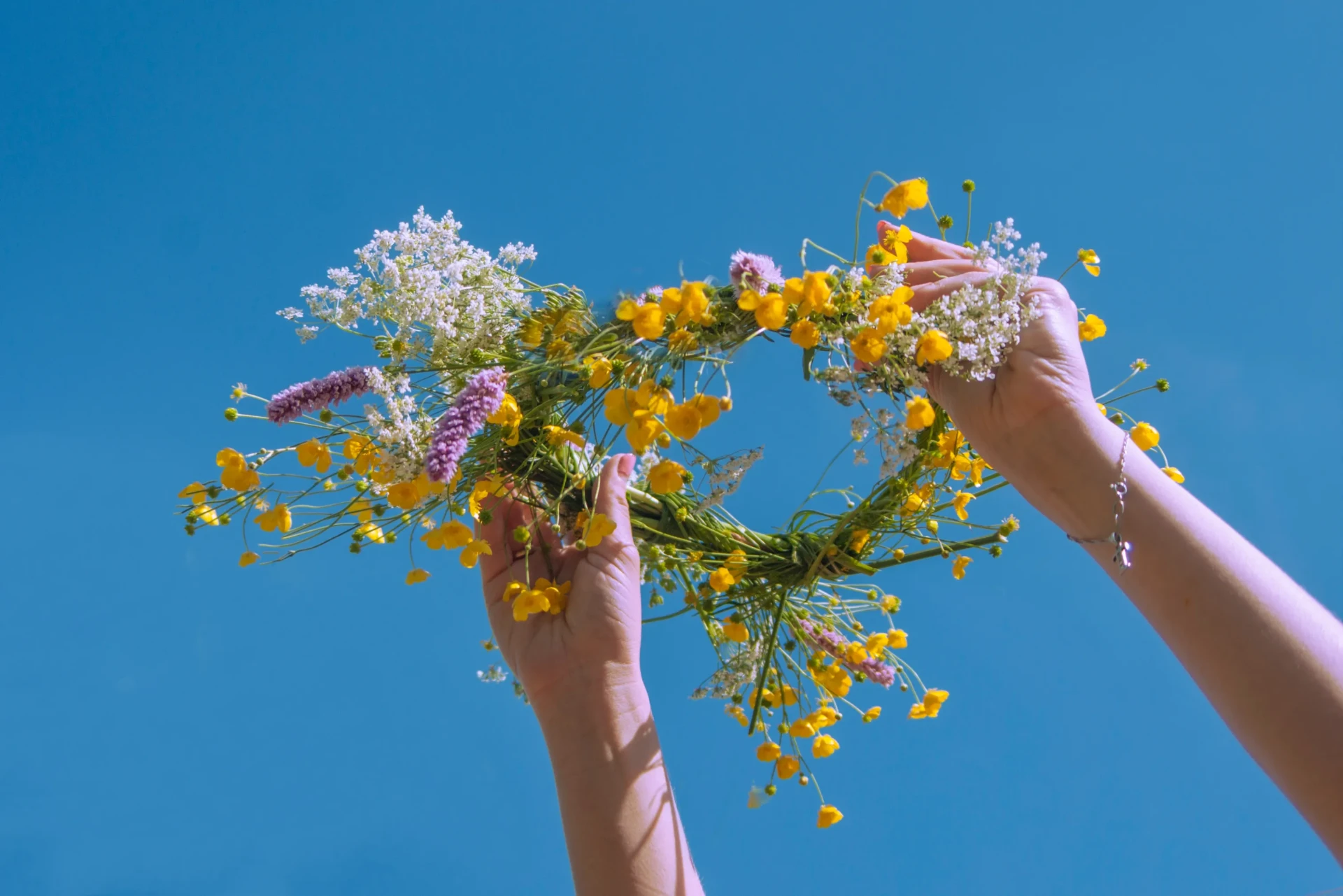 Traditional Swedish midsummer wreath