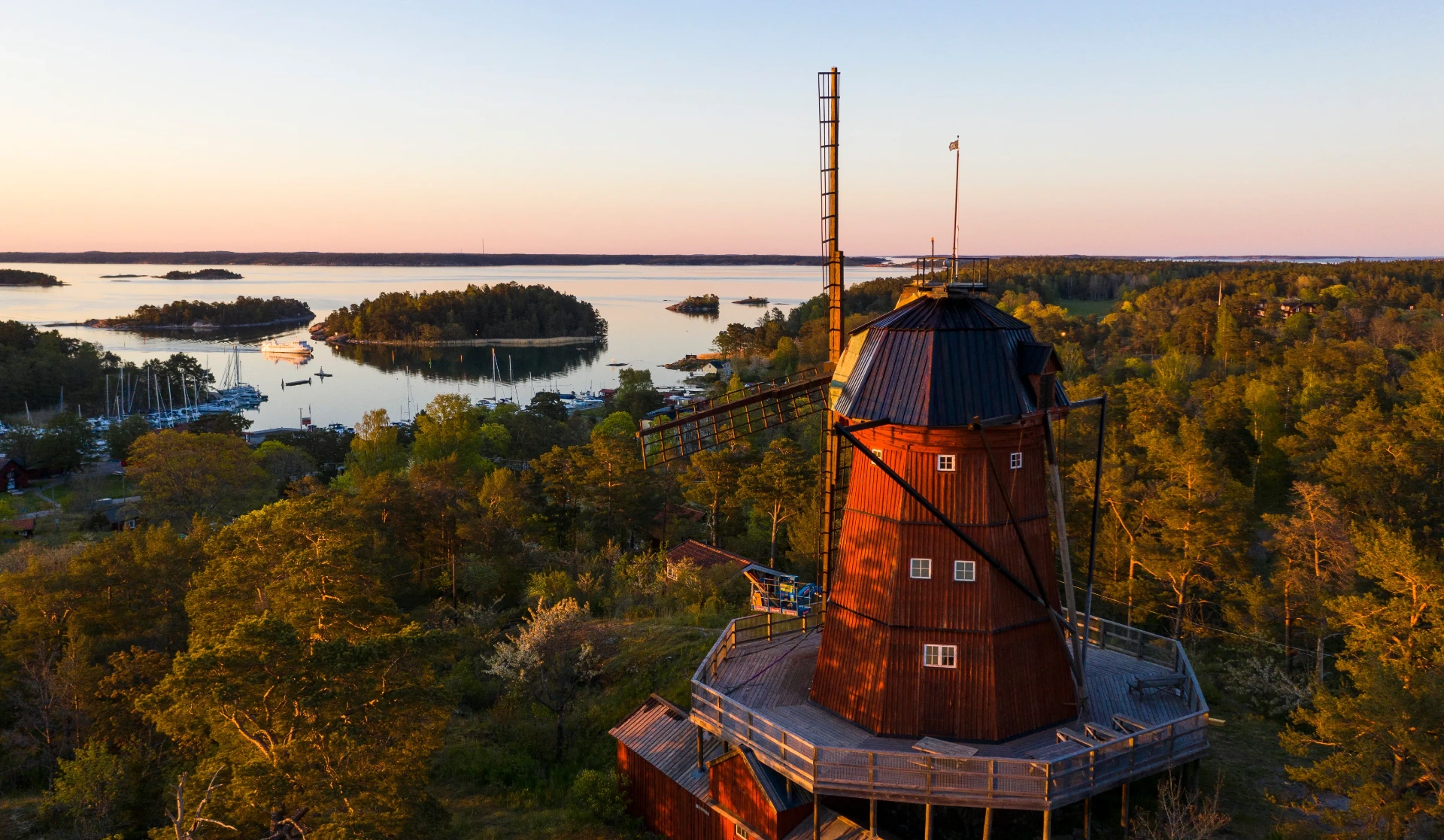 Traditional windmill on a Stockholm archipelago island