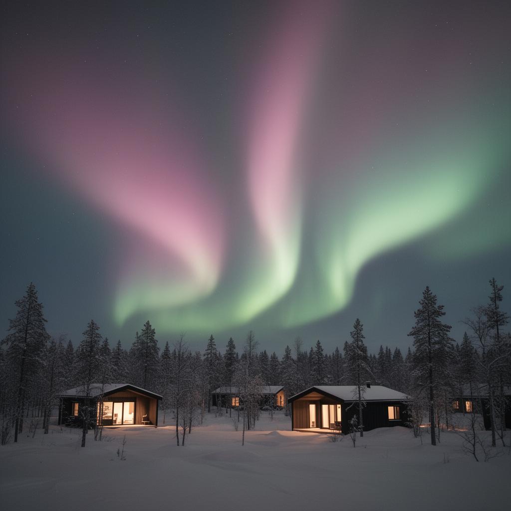 Aurora borealis over Swedish Lapland during a corporate winter incentive